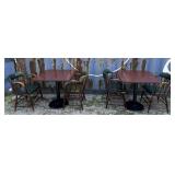 2 Restaurant Style Tables and 4 Chairs