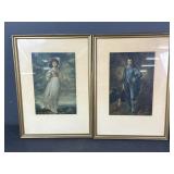 Blue Boy and Lady in pink Twin Art Pieces