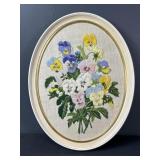 18 " Needlepoint Pansy Wall art