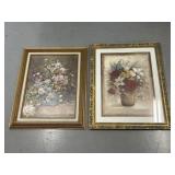 2 Large Floral Art Prints