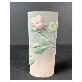 8 " Guthrie 1989 Rose Relief Art Pottery Vase