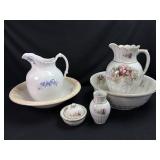 2 Pitchers & Basins (Both Are Glued)
