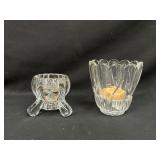 2 Piece Crystal Glass Hurricane Candle Holder
