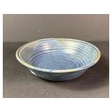 10" Blue Glazed Handcrafted Studio Pottery Bowl