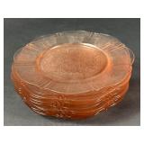 8 " Pink Floral Depression Glass Plates