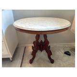 Vintage Marble Top Oval Table