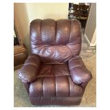 Purple Leather-Style Recliner