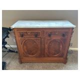 Antique Marble Top Biedermeier Cabinet