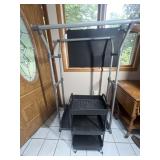 Clothing Rack with 3-Tier Rolling Cart