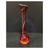 40th Anniversary Ruby Red Art Glass Vase