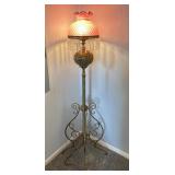 Vintage Cranberry Glass Hobnail Floor Lamp