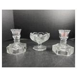 Avon 91 years candlesticks and candy dish