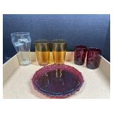 Coca-Cola Glass & Amber/Ruby Glassware Set