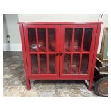 Red Glass Door Display Cabinet with Shelf