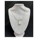 Sterling Silver Iridescent Pendant Necklace