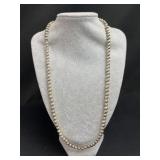Sterling Silver Diamond-Cut Bead Necklace