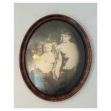 Oval Tiger Stripe Bubble Glass Picture Frame