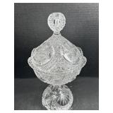 Vintage Bird Pattern Covered Pedestal Dish
