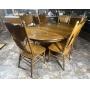 Dobbs Oak Dining Table with 6 Ornate Chairs