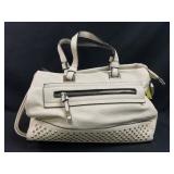 Miss Unique cream shoulder bag with gold studs