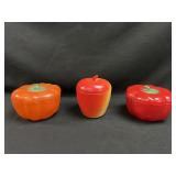 Bell pepper and apple lidded glass containers
