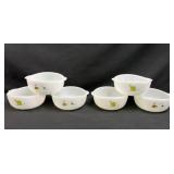 6 Fire-King B.C. Johnny Hart Milk Glass Bowls