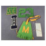 Retro Green Varsity Style Letters and numbers