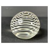 White Spiral Glass Paerweight