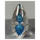 Blue and Brown Swirl paperweight