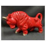 Vintage Japan Red Ceramic Bull Figurine
