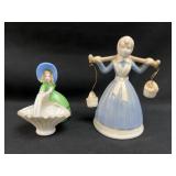2 Vintage Porcelain Lady Figurines