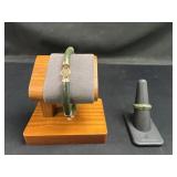 Green Stone Bangle Bracelet & Ring