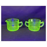 Uranium sugar Bowl and Creamer