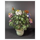 Large Jade & Hardstone Flower Tree Arrangement