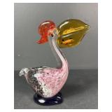 Murano Style Art Glass Pelican Figurine