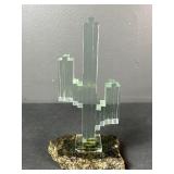 Cactus glass paperweight