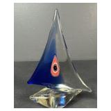 Glass Boat Paperweight