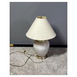 White Glass Table Lamp with Shade