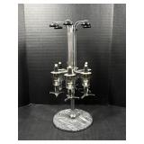 6-Bottle Rotating Liquor Dispenser Bar Stand