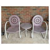 Vintage Metal Chairs and Table