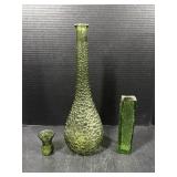 Green Hobnail & Art Glass Vase Collection