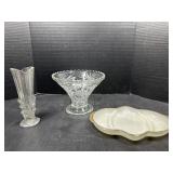 Glassware and Milk Glass Tray