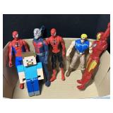 Superhero Action Figures and Steve from Minecraft