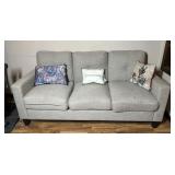 3-Cushion Upholstered Sofa with Pillows