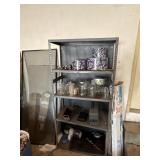 Metal Shelf & Contents