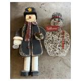 Snowman decor one is wooden