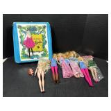 Vintage Barbie Doll Case & Barbie Dolls