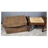 Wicker Basket & Bench