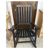 Black Wood Slat Back Rocking Chair