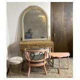 Vintage Vanity, Chair, Stool & Side Table